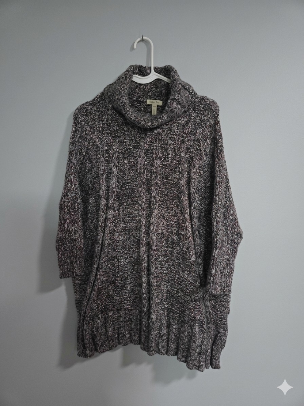 Matilda Jane Marled Black & White Cowl Neck Sweater